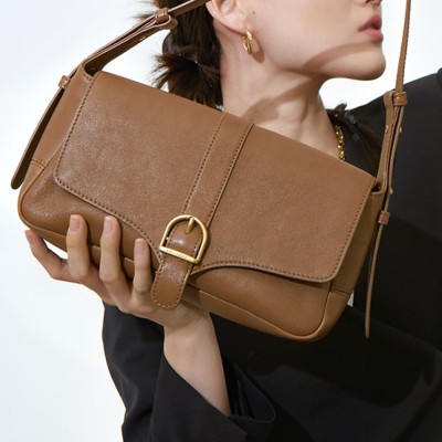 Baguette leather vintage ladies small square bag armpit bag